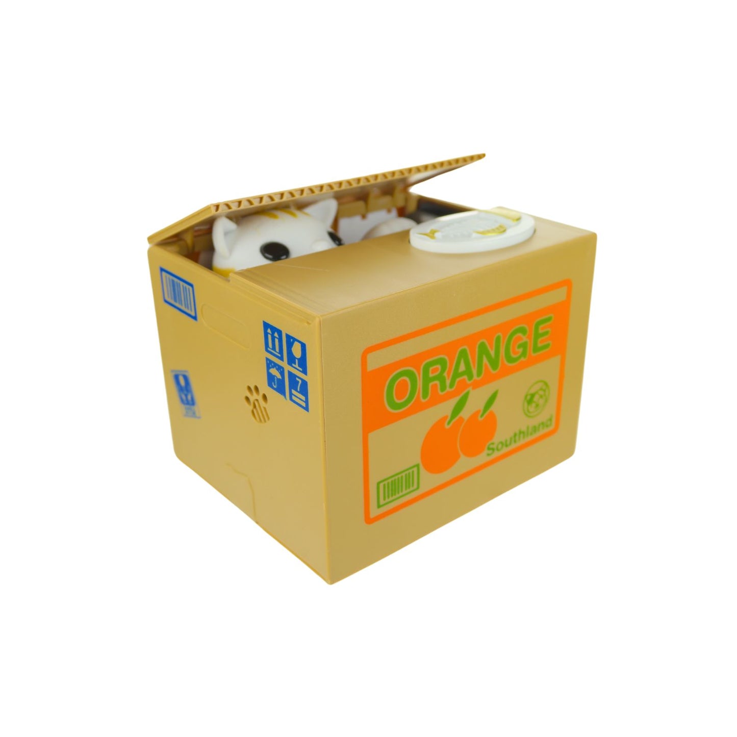 Alcancía Hucha De Gato Electrónica Roba Monedas Caja Orange