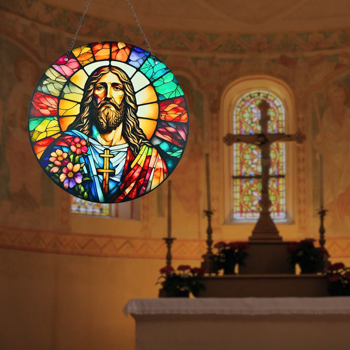 Adorno Colgante Acrílico Atrapasol Jesús