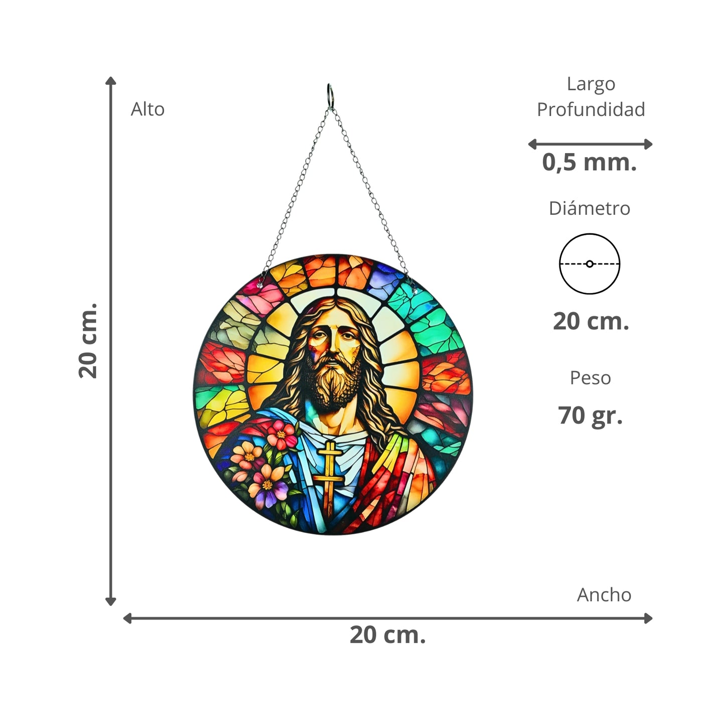 Adorno Colgante Acrílico Atrapasol Jesús