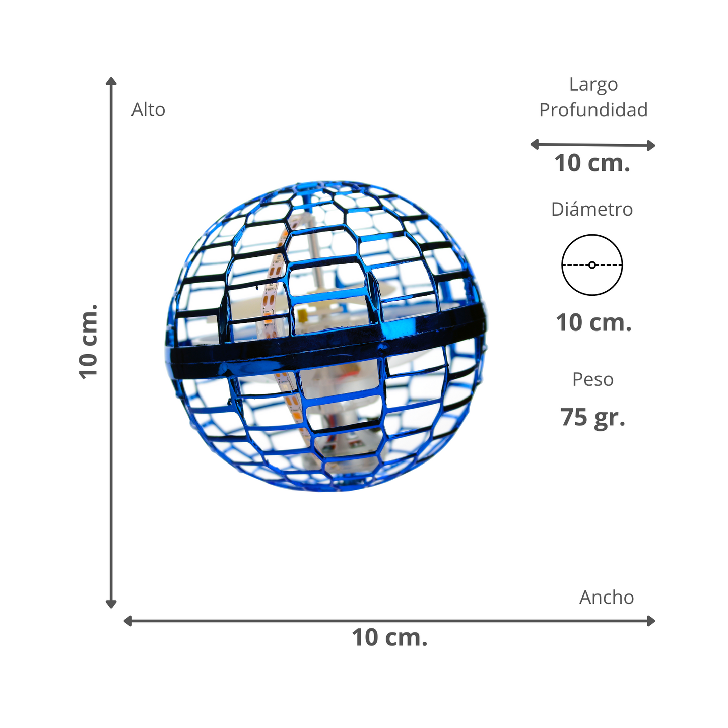 Pelota Led Voladora Fly Nova Juguete Azul