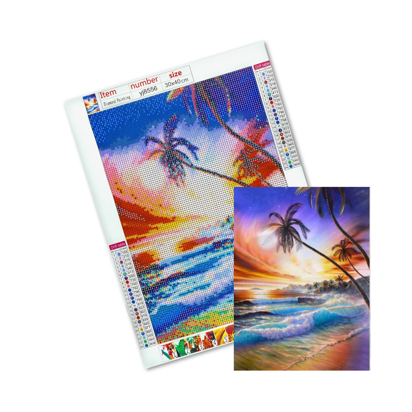 Kit Pintura Diamantes 40 x 30 cm Playa