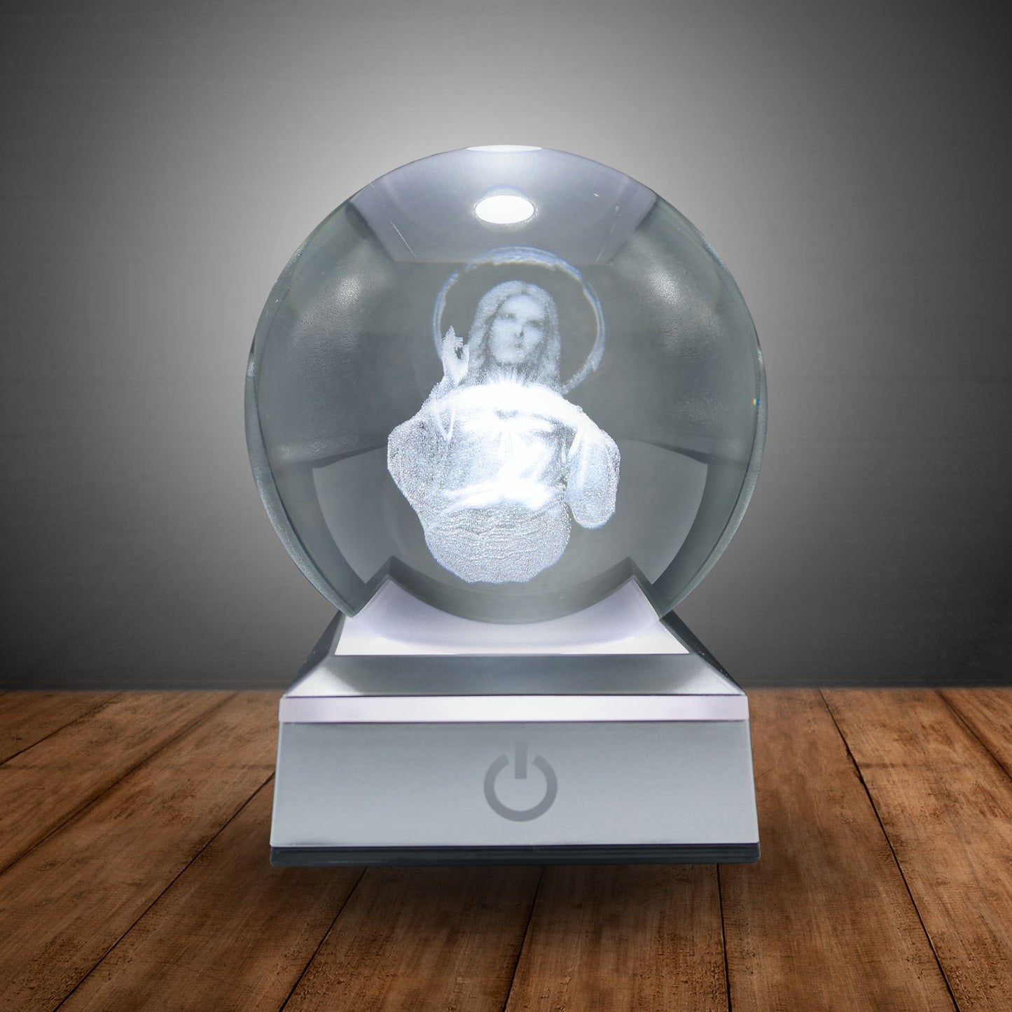 Bola de Cristal LED RGB Diseños 3D Multicolor Jesús