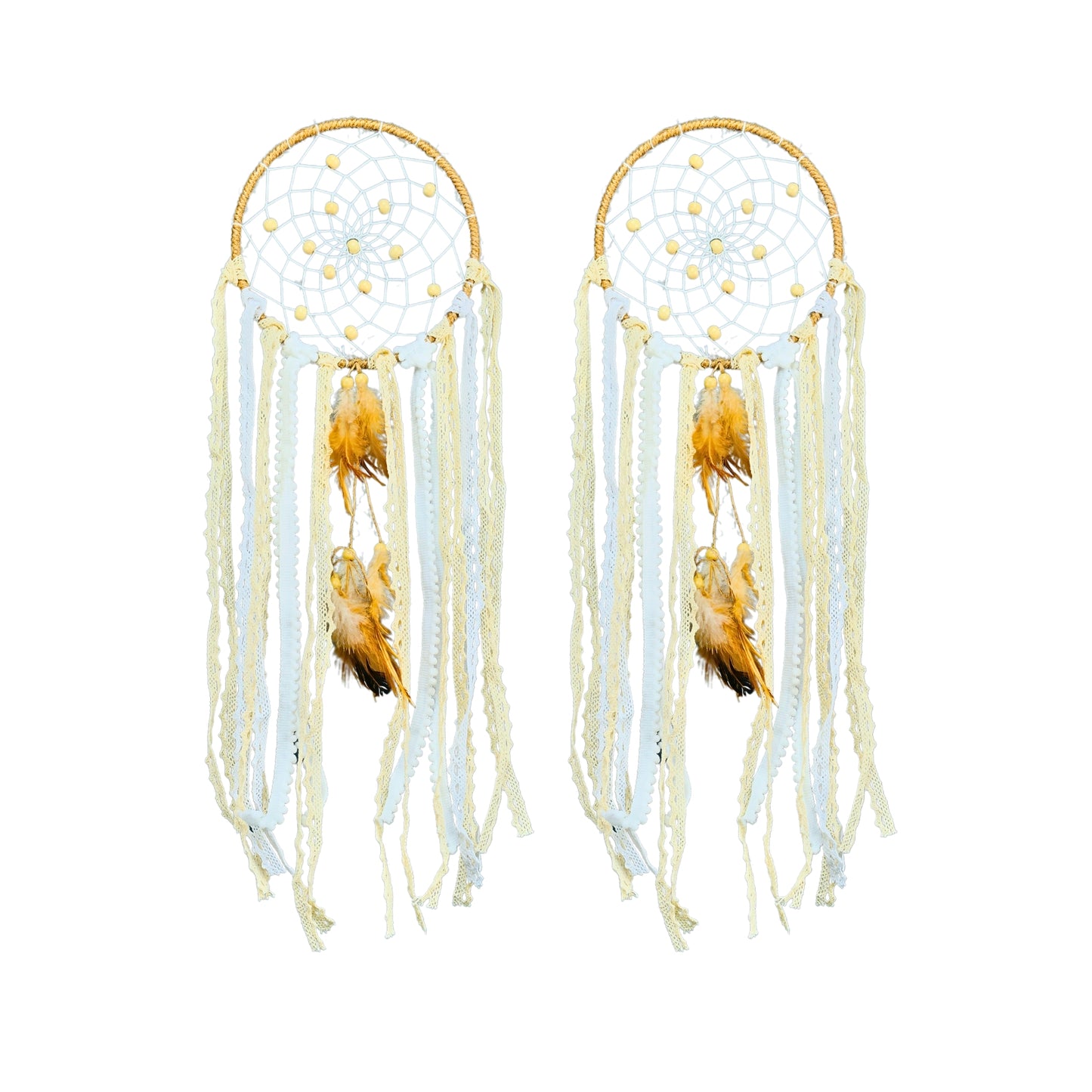 Atrapasueños Decoración Colgante Con Plumas 5 Unidades Marrón