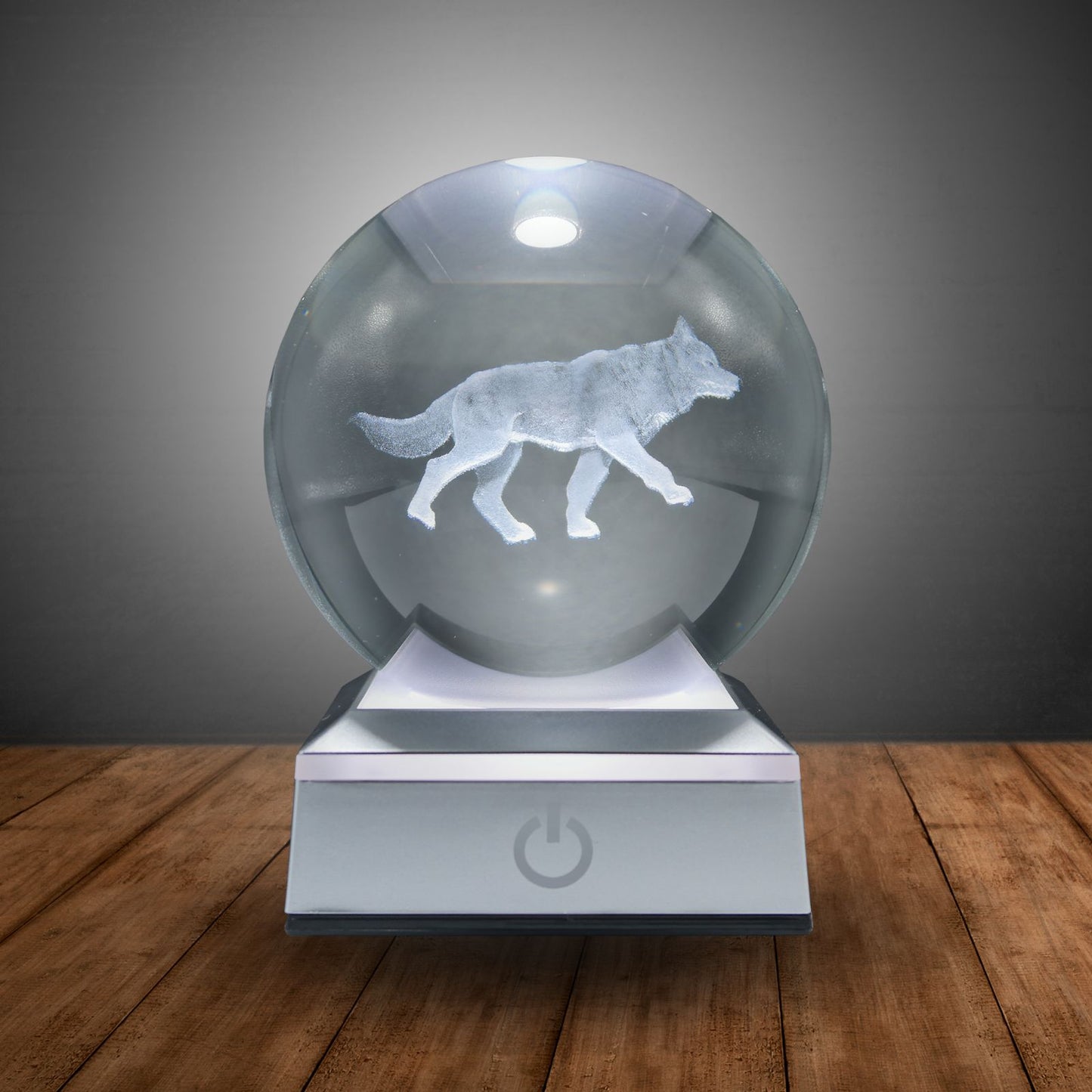 Bola de Cristal LED RGB Diseños 3D Multicolor Lobo