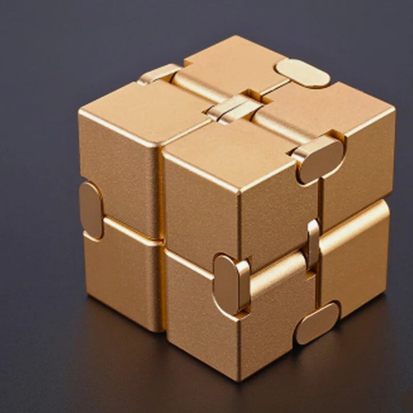 Juguete Fidget Cube Infinito Anti Estrés Dorado
