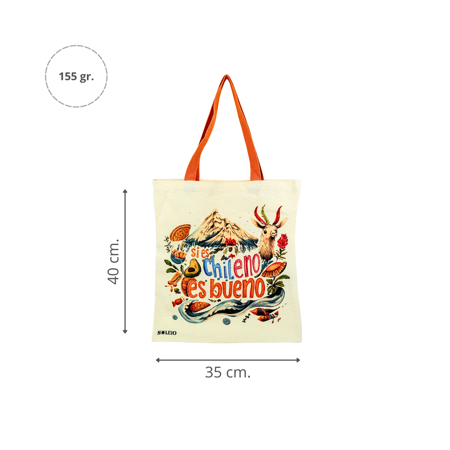 Tote Bag de Lona Si es Chileno Es Bueno