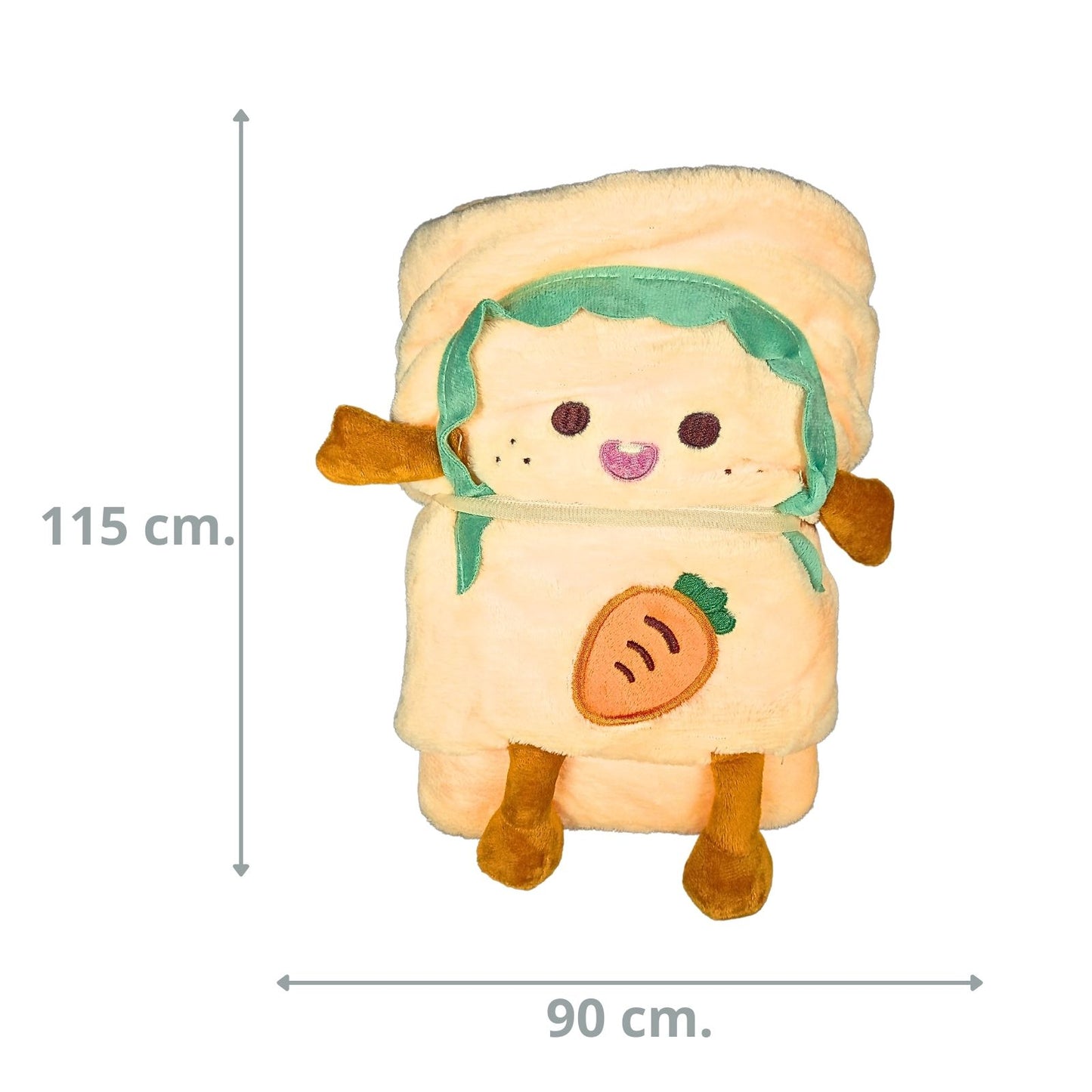 Manta Frazada Diseño De Tostada Kawaii