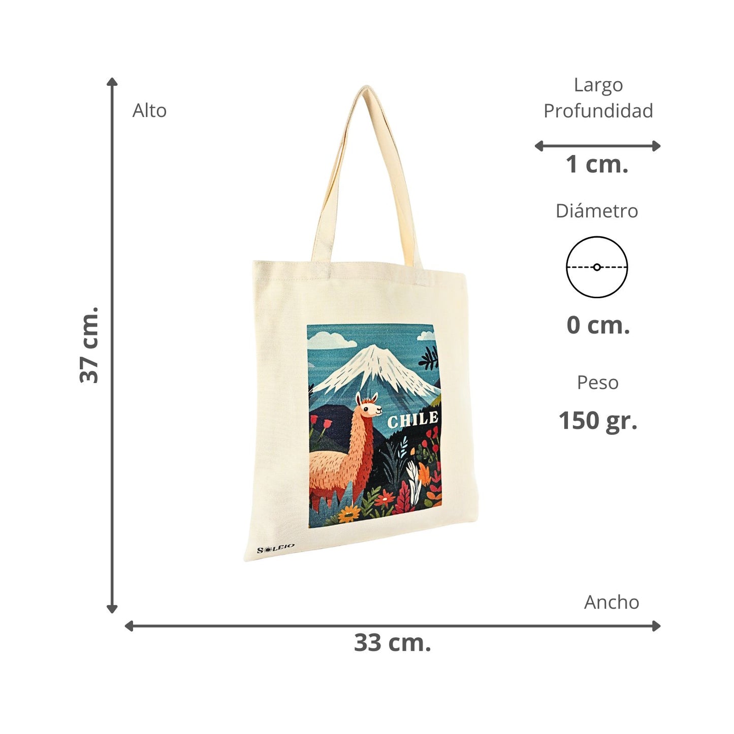 Bolsa de Lona Ecológica Chile Llama