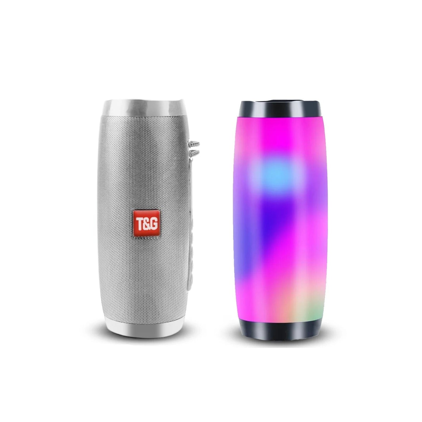 Parlante Bluetooth Con Panel Led RGB Radio FM Gris