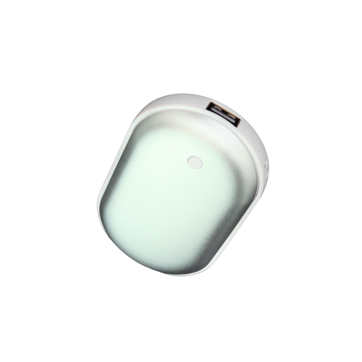 Calentador De Manos Portátil Powerbank Recargable Plateado