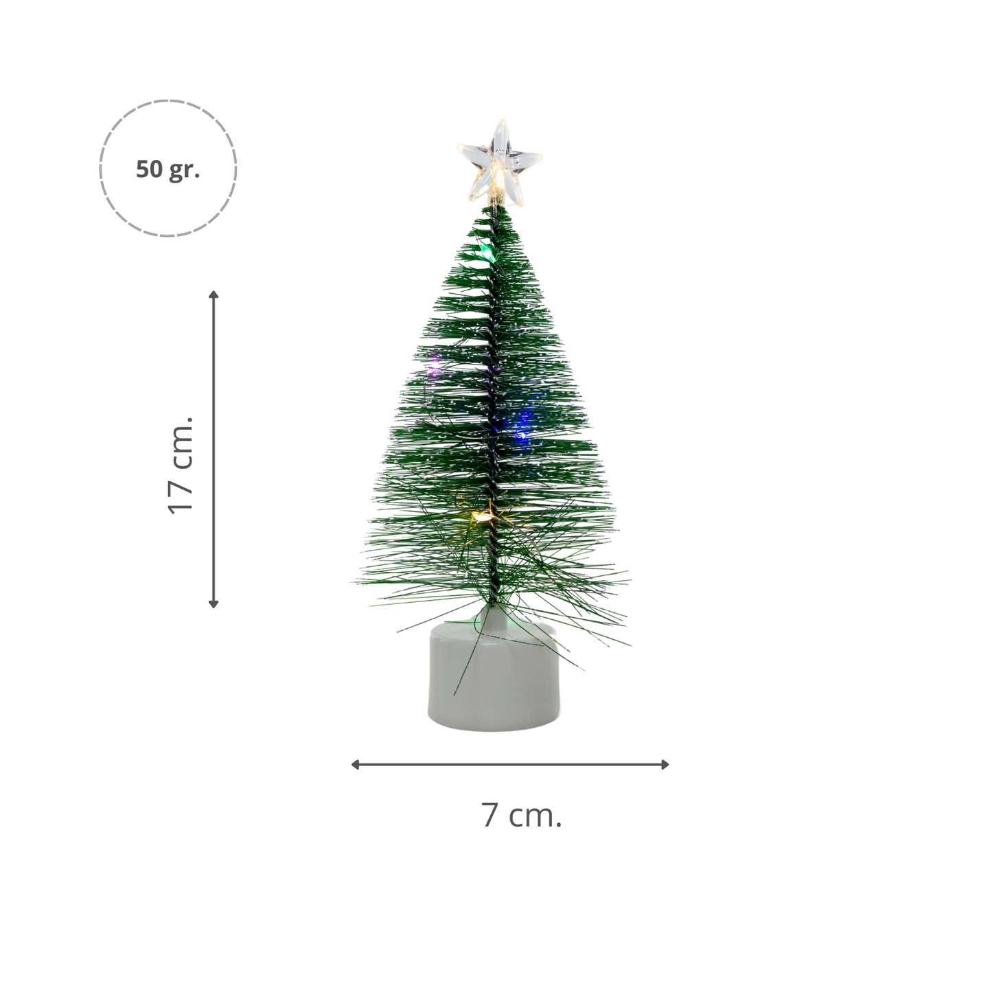 Mini Árbol de Navidad Artificial 17 cm con Luces LED