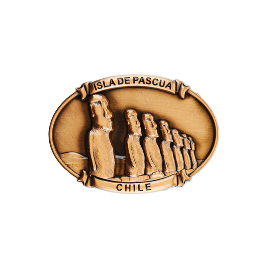 Imán Decorativo Color Cobre Souvenir Chile Rapa Nui