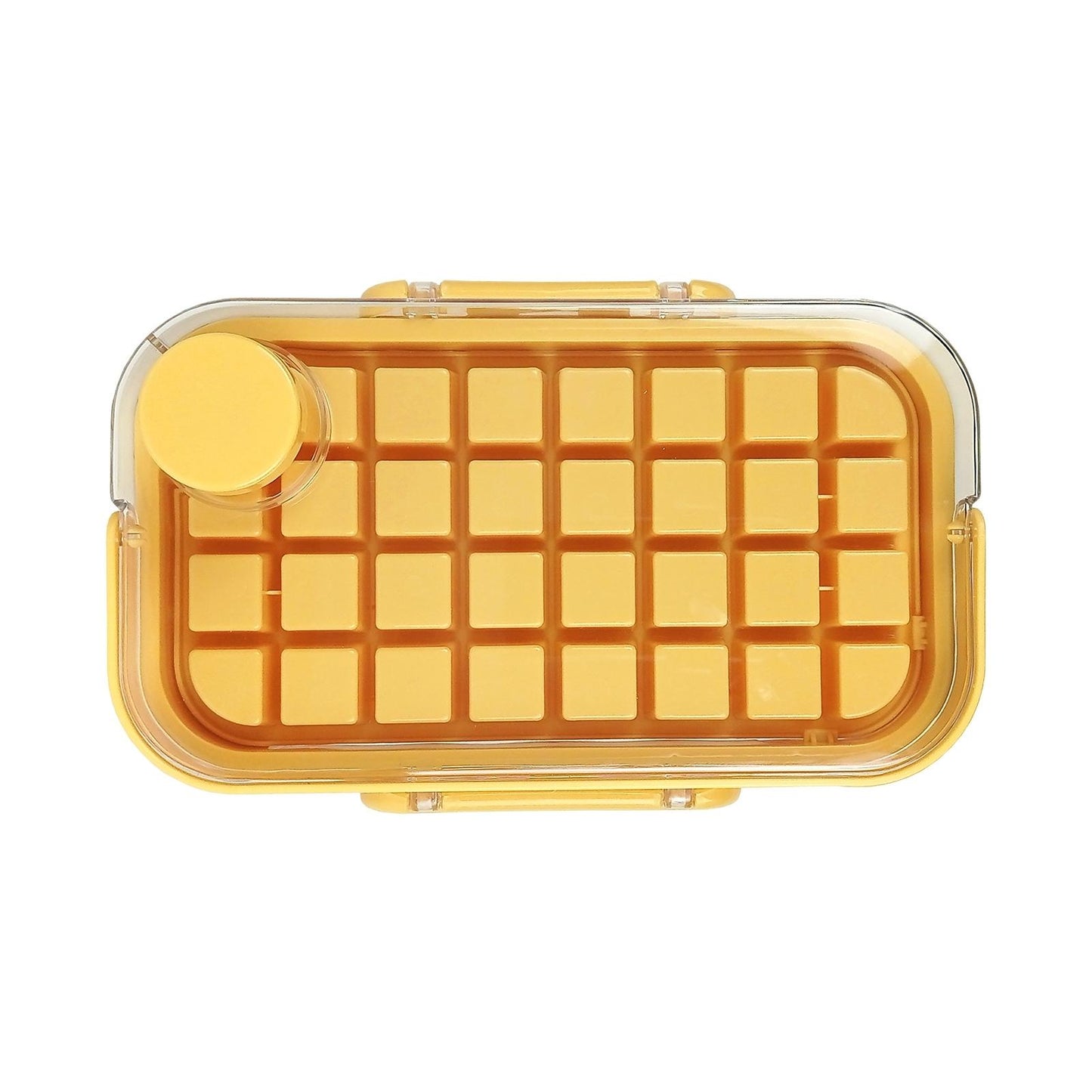 Bandeja Para Cubitos De Hielo 2 En 1 Con Tapa Y Contenedor Naranja