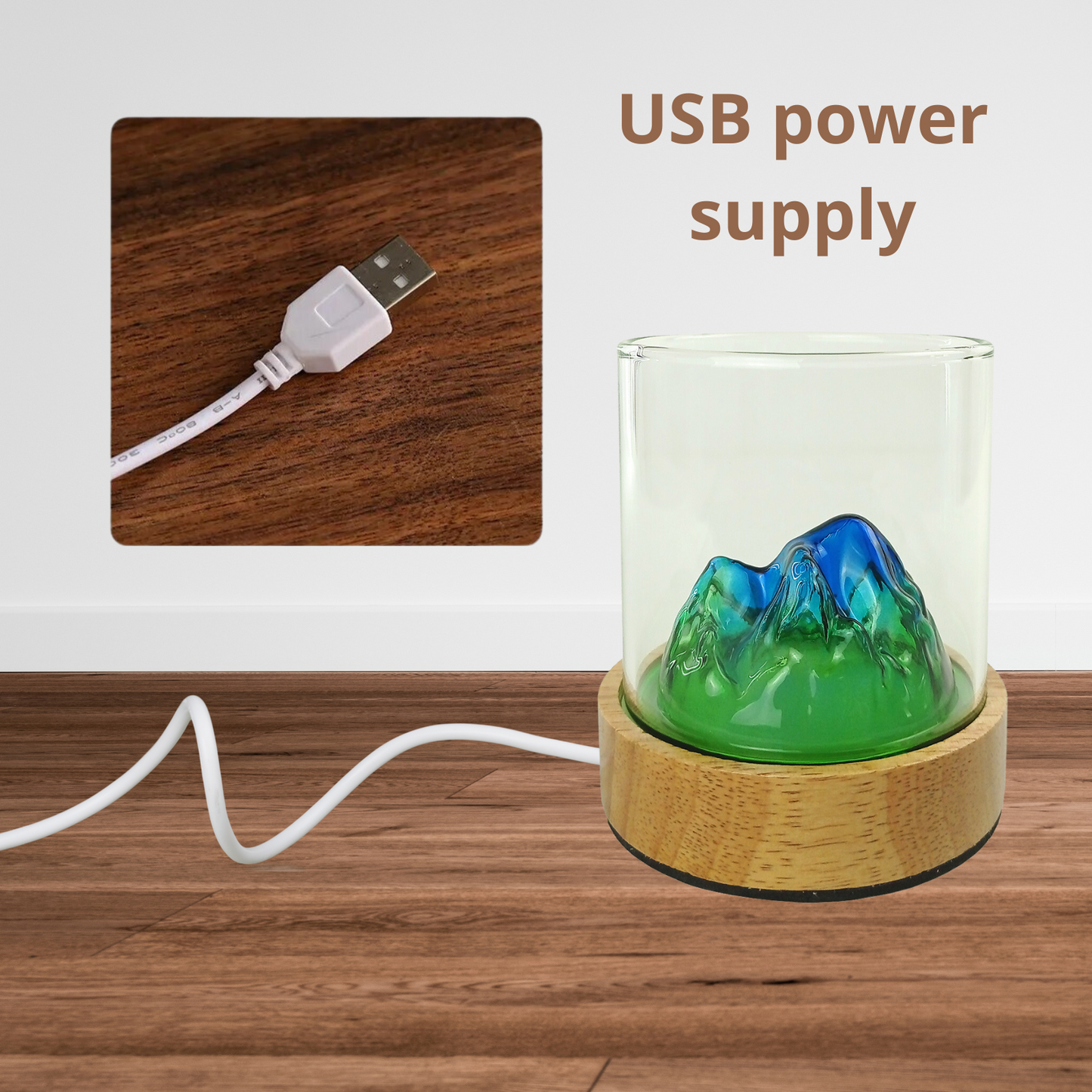 Lampara Led Deco Con Diseño De Montañas Chinas Azul