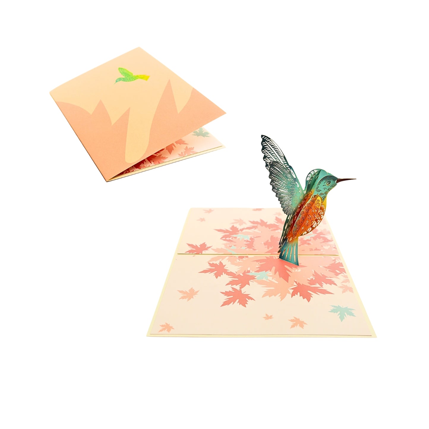 Tarjeta Felicitaciones Plegable Colibrí con Efecto 3D