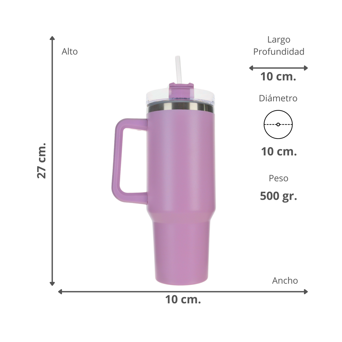 Vaso Térmico Auto Bombilla 1.18L Morado