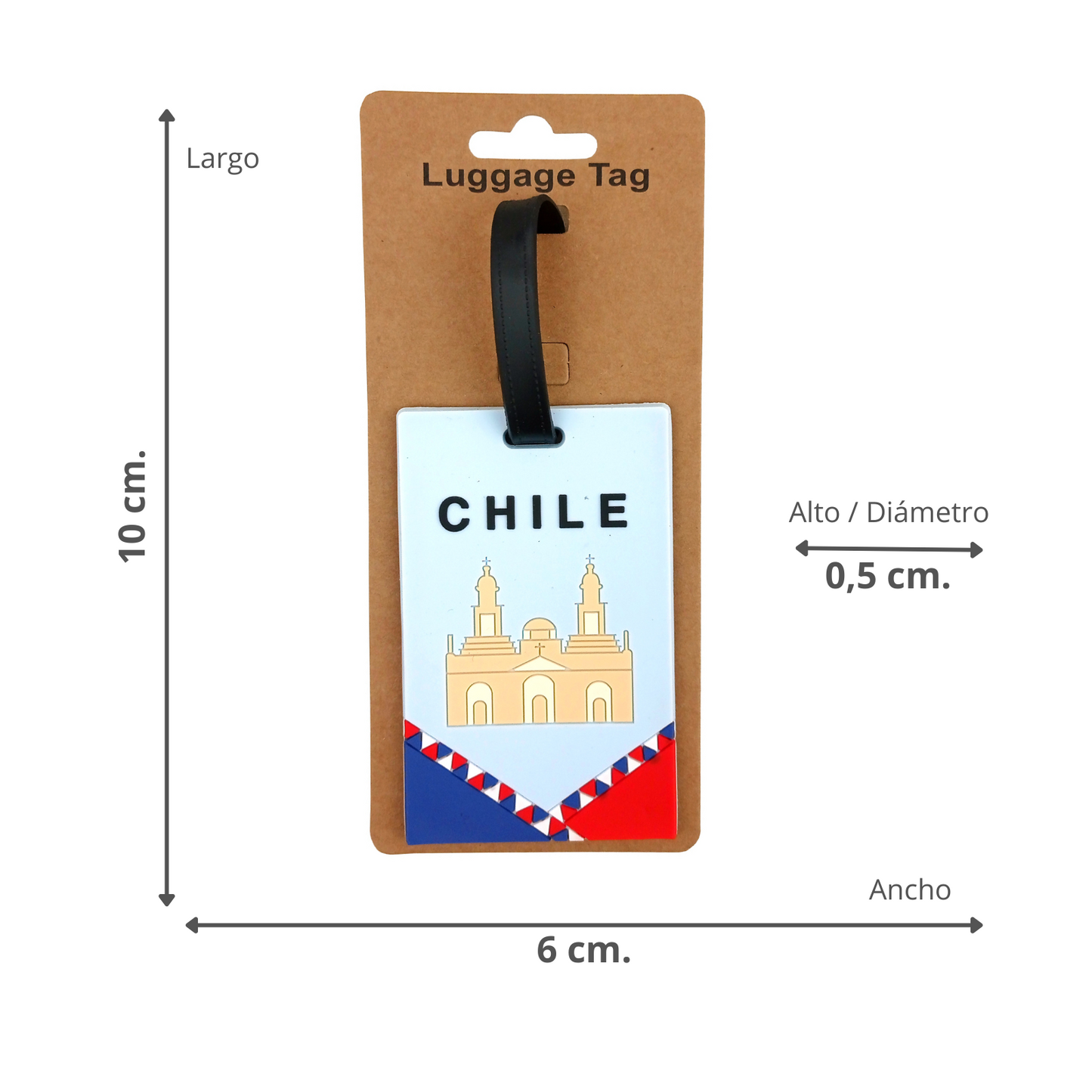 Identificador de Maleta Recuerdo Chile Iglesia