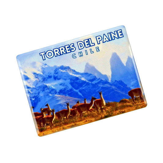 Imán Cerámico Liso Souvenir de Chile Torres del Paine