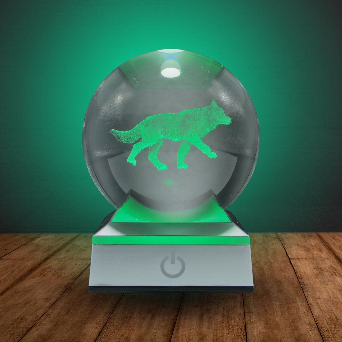 Bola de Cristal LED RGB Diseños 3D Multicolor Lobo