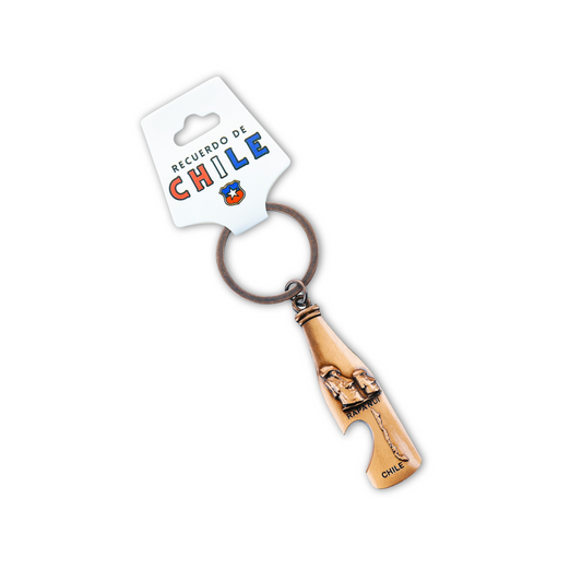 Llaveros Color Cobre de Chile Destapador Rapa Nui