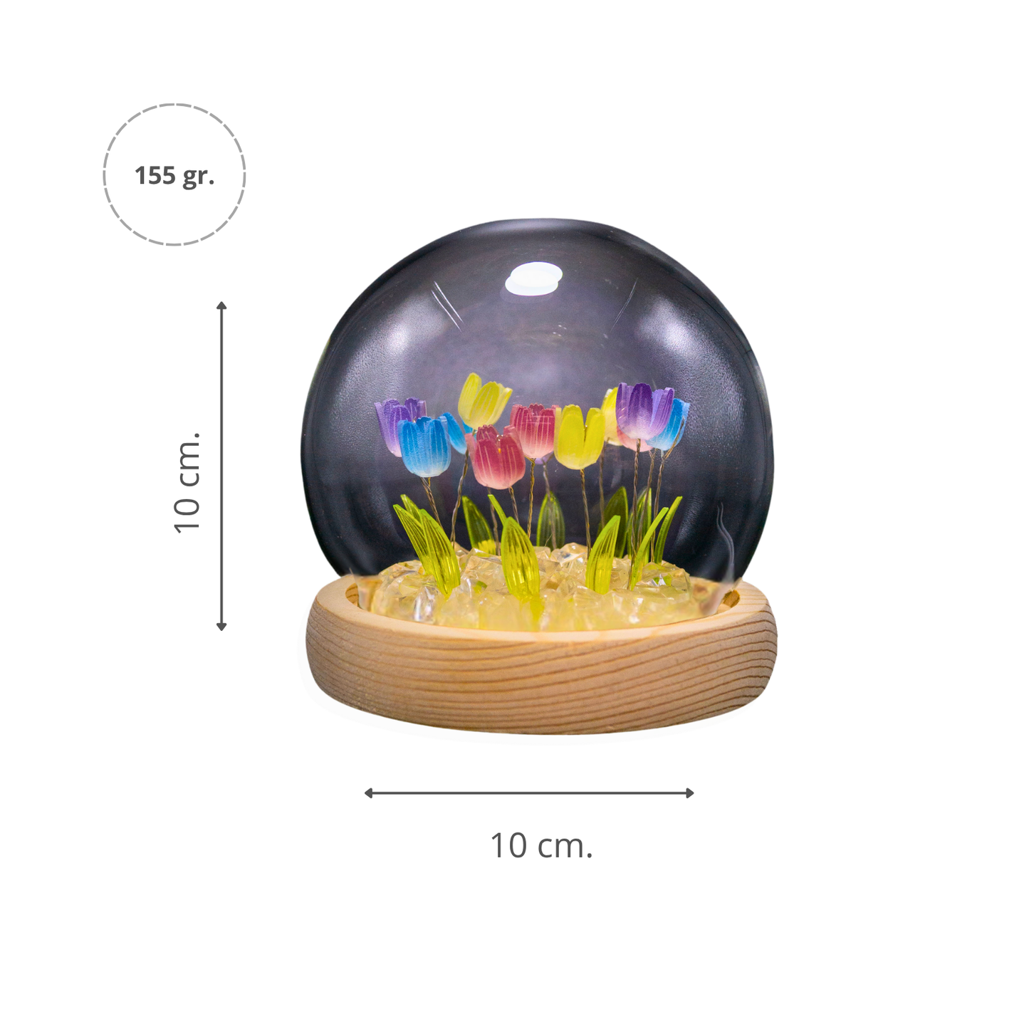 Lámpara LED Decorativa Tulipán en Cúpula Multicolor