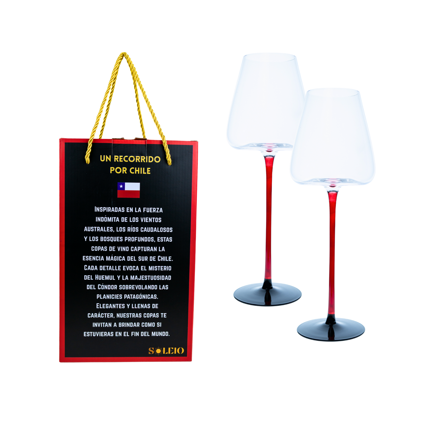 Set 2 Copas de Vino Bordeaux 550 ml Souvenir de Chile