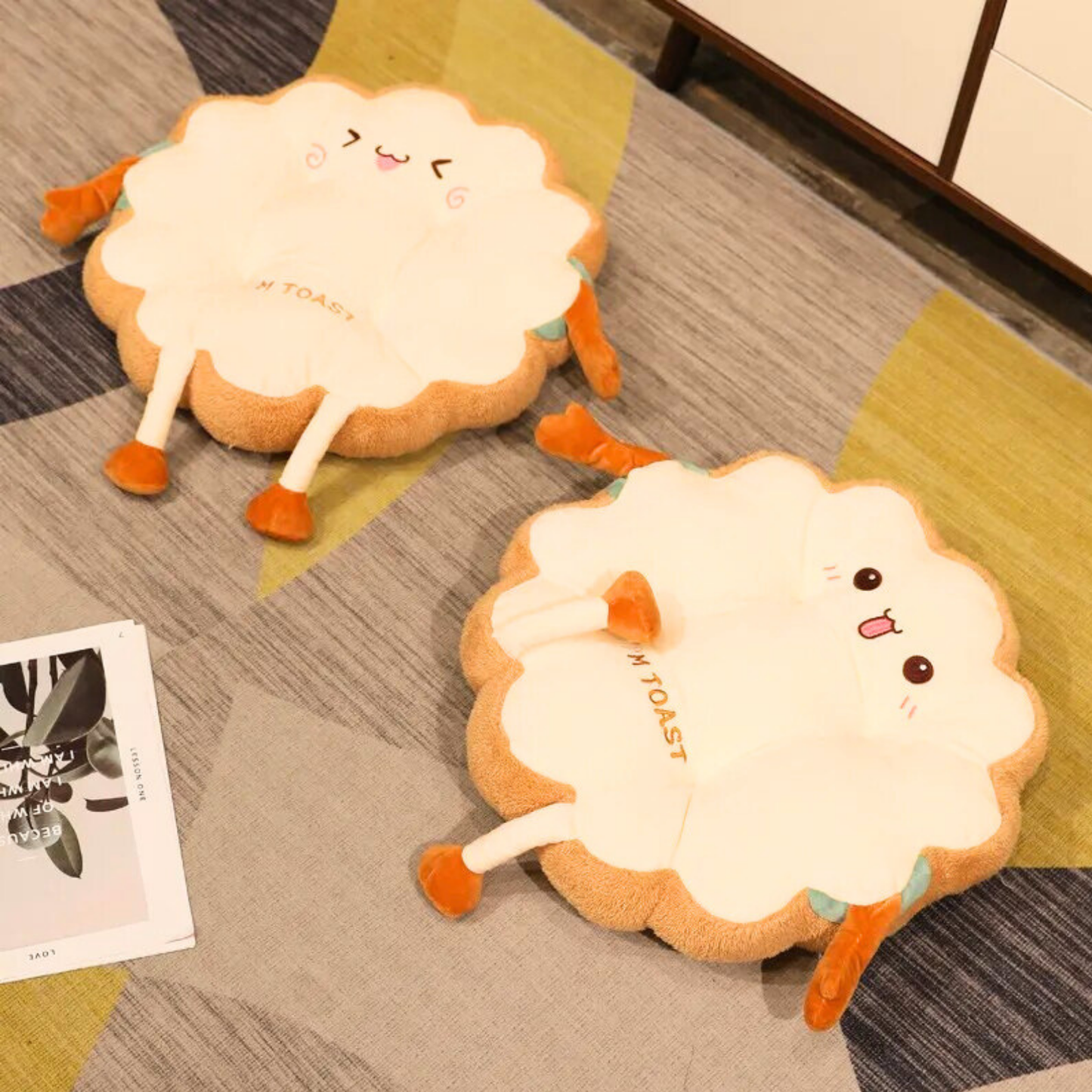 Cojín Para Silla Tostada Kawaii Redondo