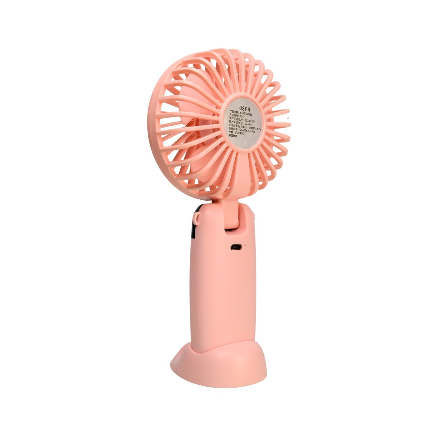 Mini Ventilador Mano Portátil Recargable Usb 5 Velocidades Rosa