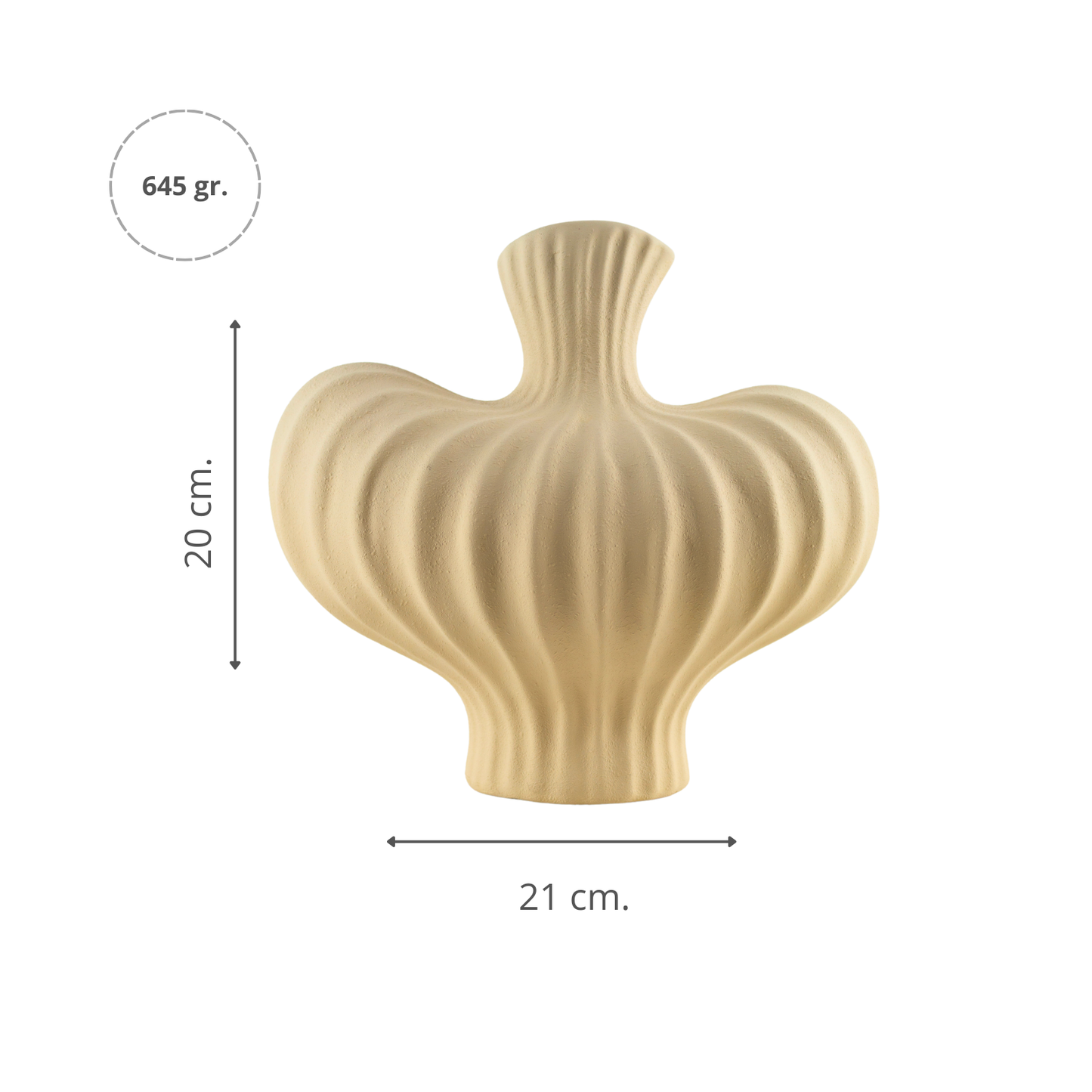 Florero Estatuilla Corazón de Porcelana Francesa Beige