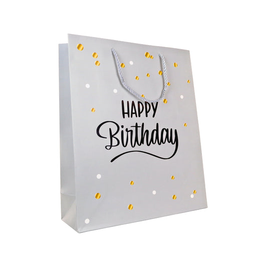 Bolsas Happy Birthday 32 X 26 X 10 Gris