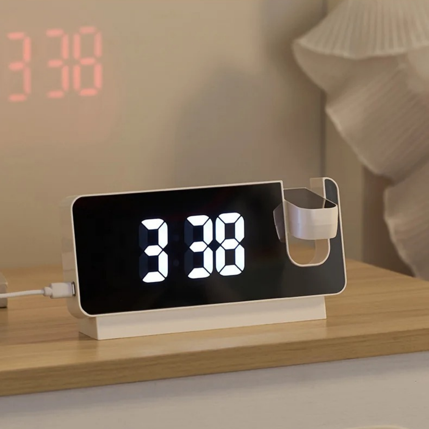 Reloj Digital Proyector Blanco