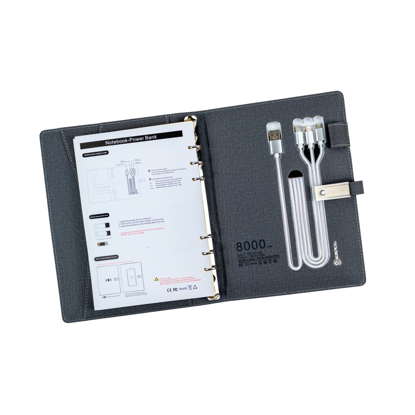 Agenda Recargable con Powerbank 8000 mAh