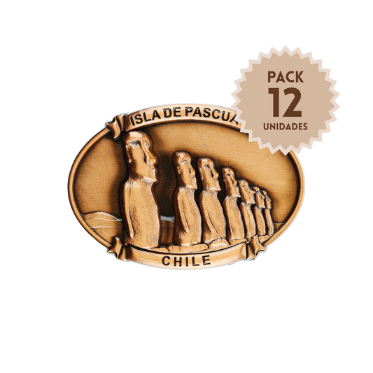 Pack 12 Imanes Color Cobre Chile Rapa Nui