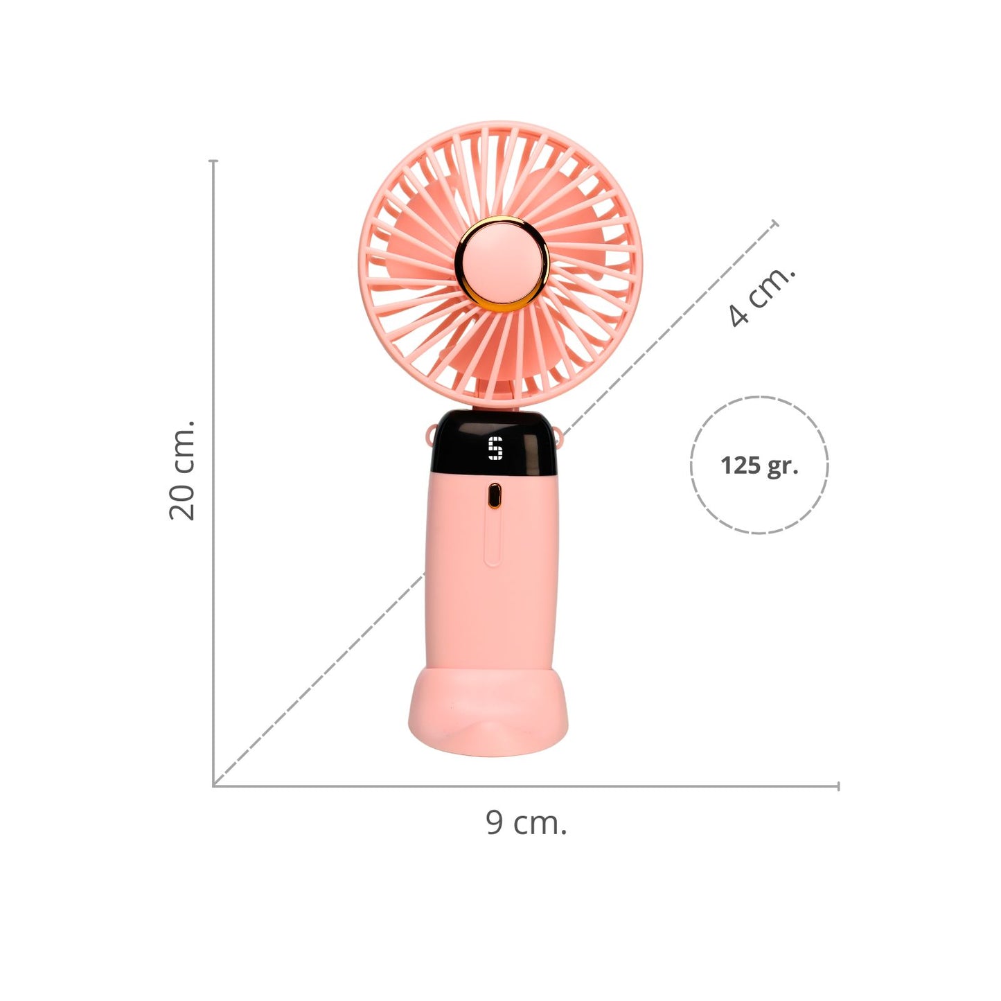 Mini Ventilador Mano Portátil Recargable Usb 5 Velocidades Rosa