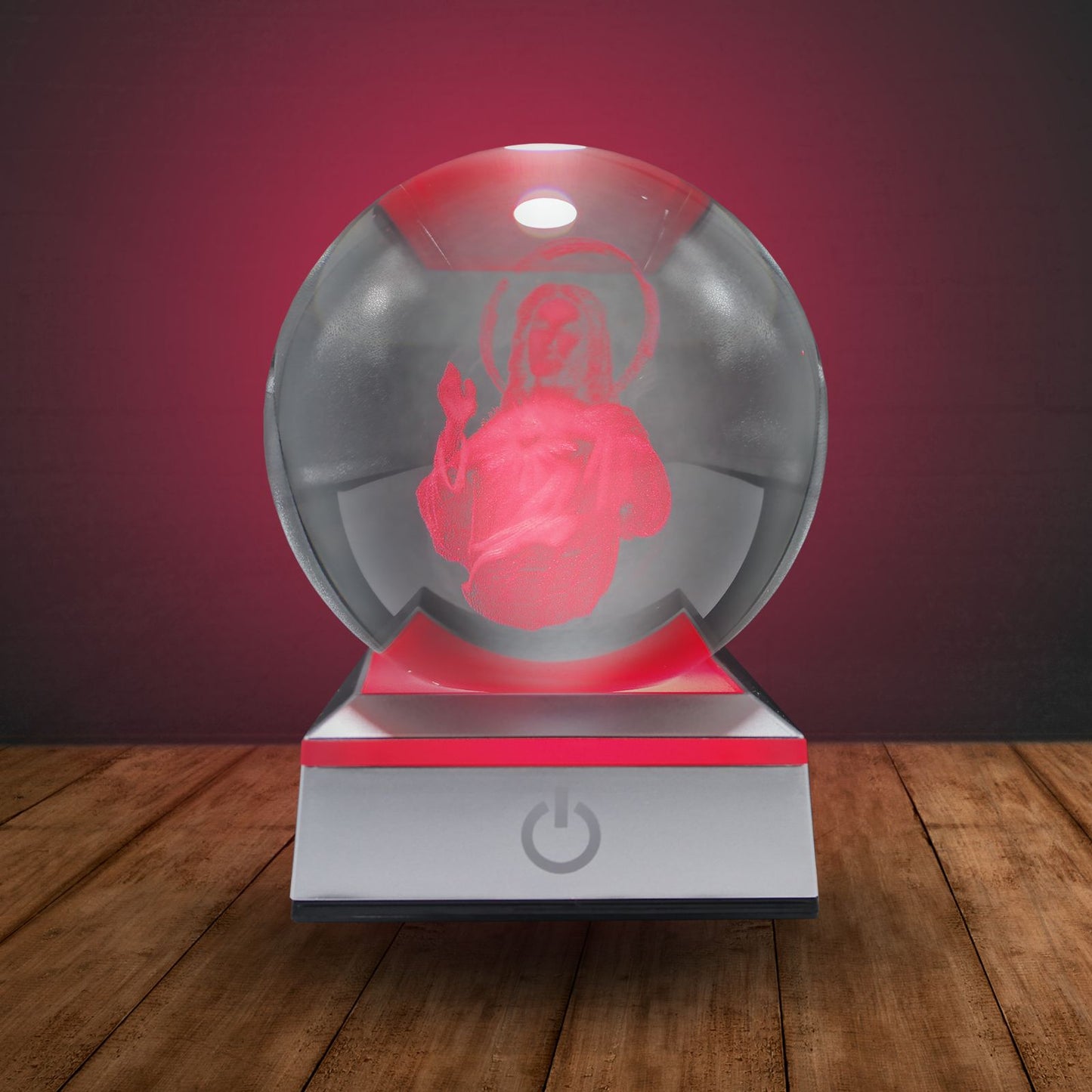 Bola de Cristal LED RGB Diseños 3D Multicolor Jesús