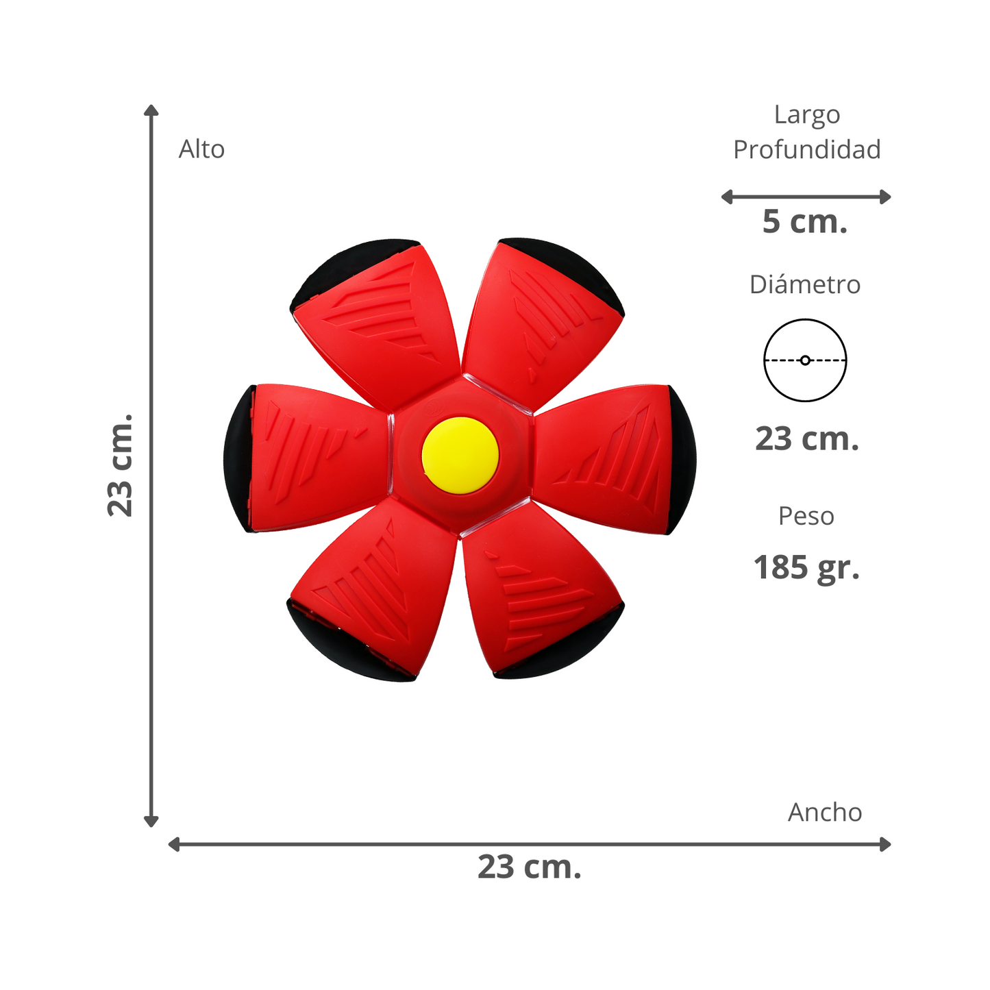 Frisbee Pelota Mágica Con Luz Led Rojo
