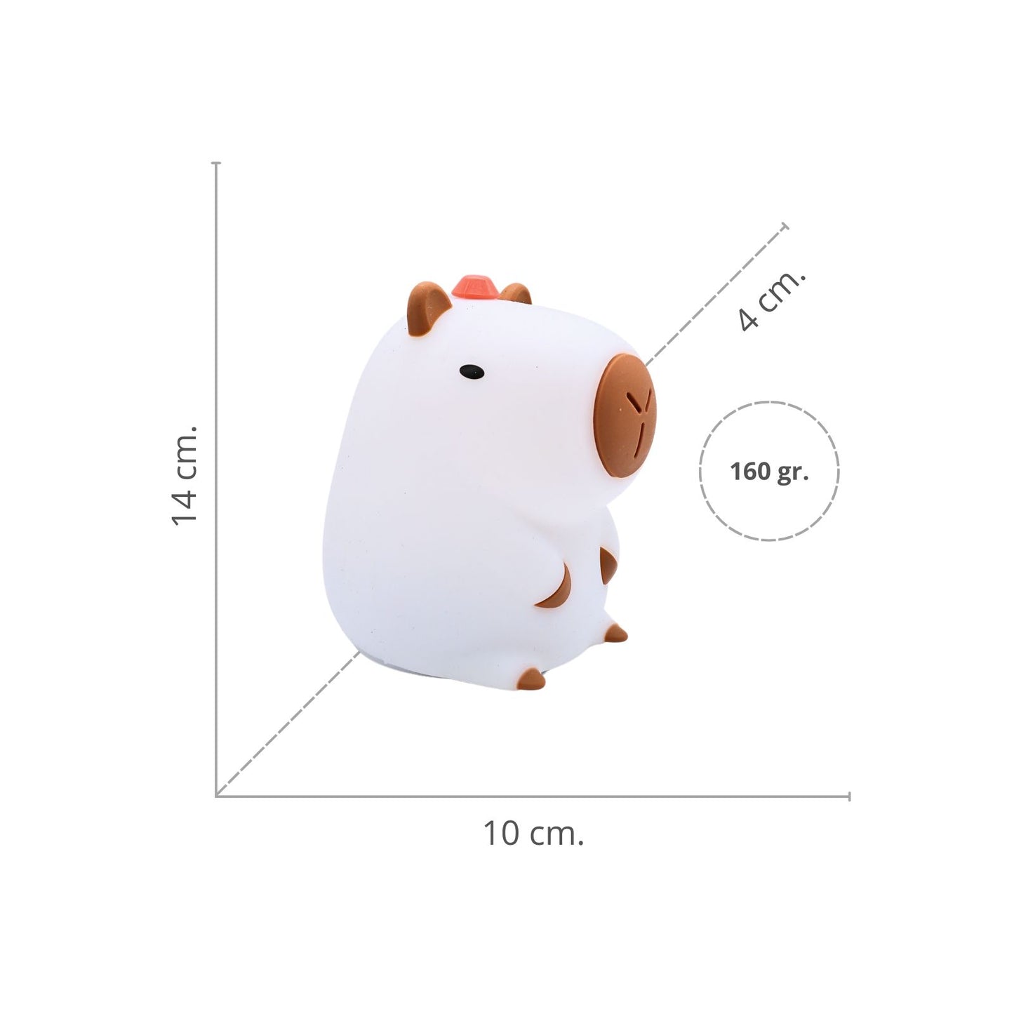 Lámpara de Noche de Silicona LED RGB Squishy Capybara