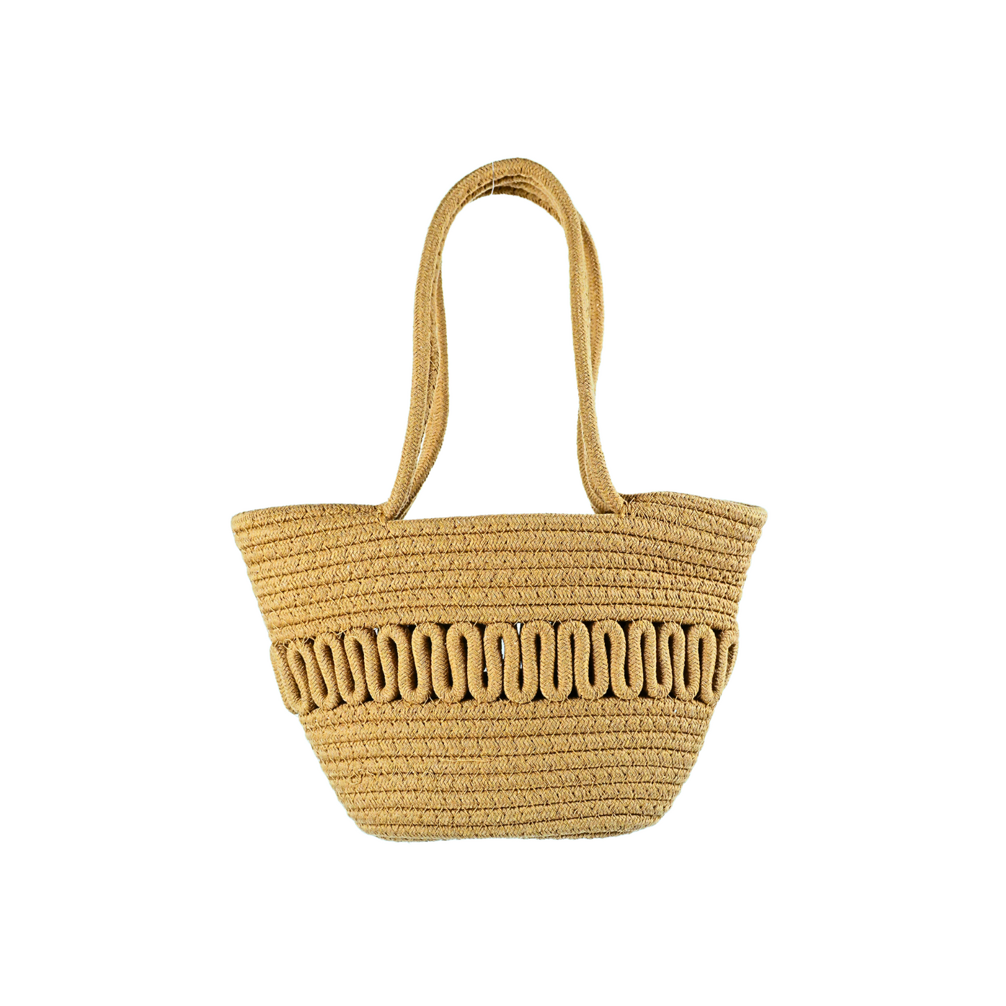 Bolso De Playero Casual Tejido Yute Algodón Marrón