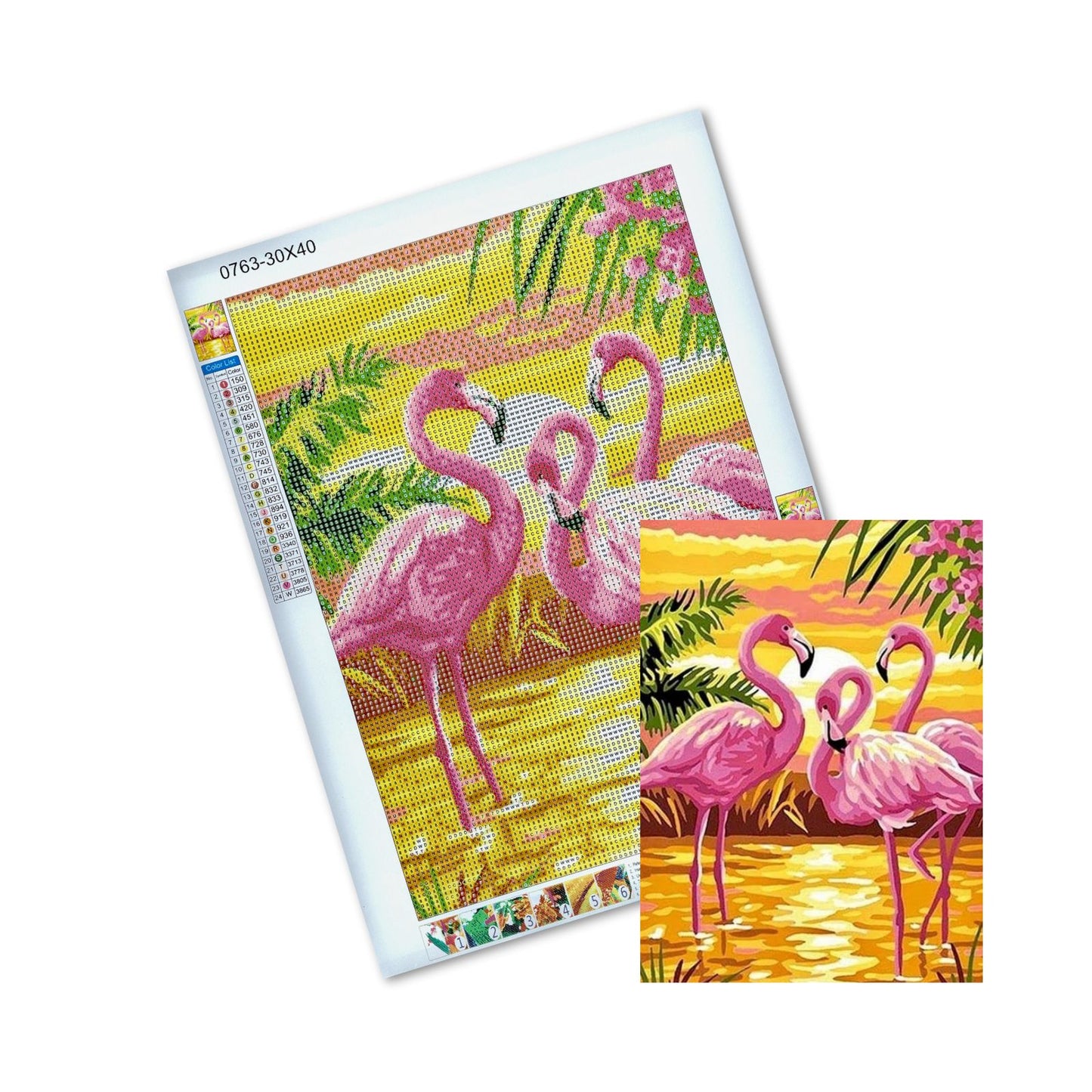 Kit Pintura Diamantes 40 x 30 cm Flamenco