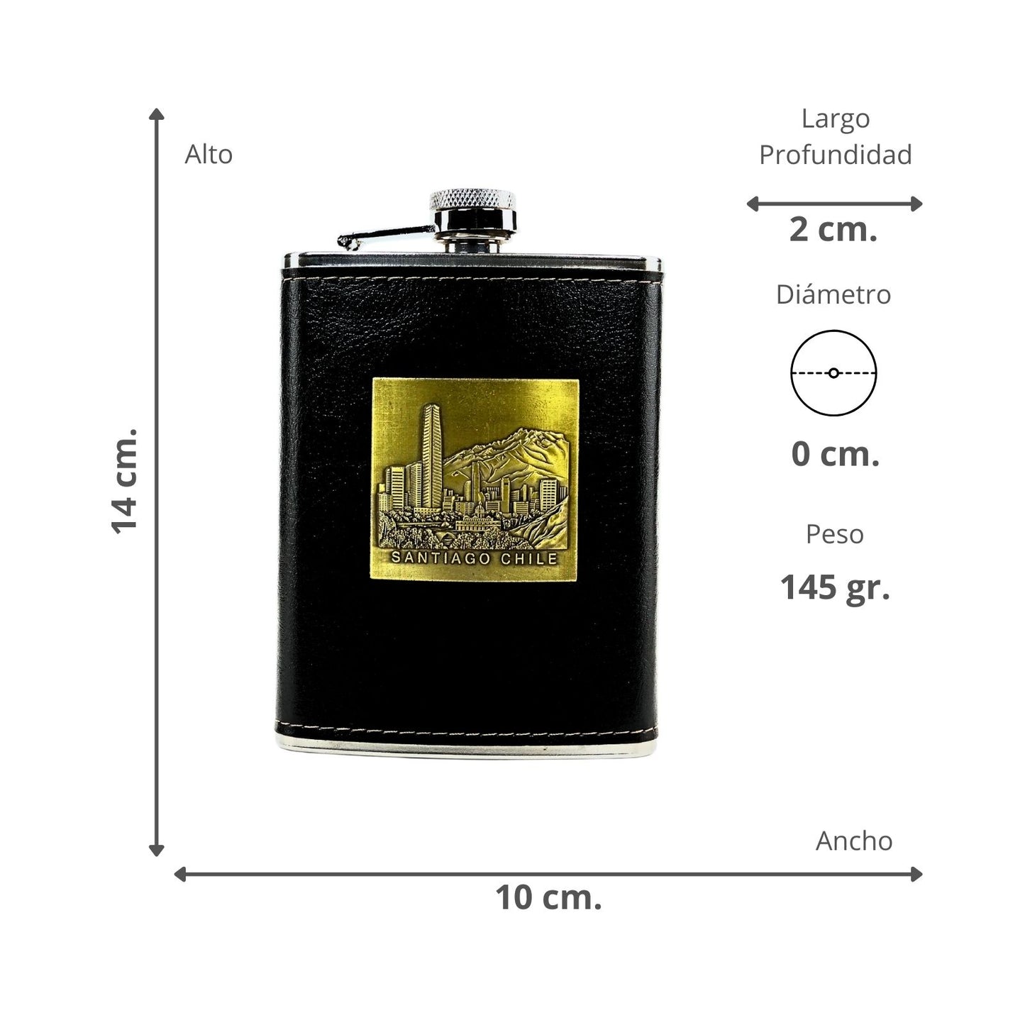 Licorera Petaca Acero Inoxidable 235 ml Santiago