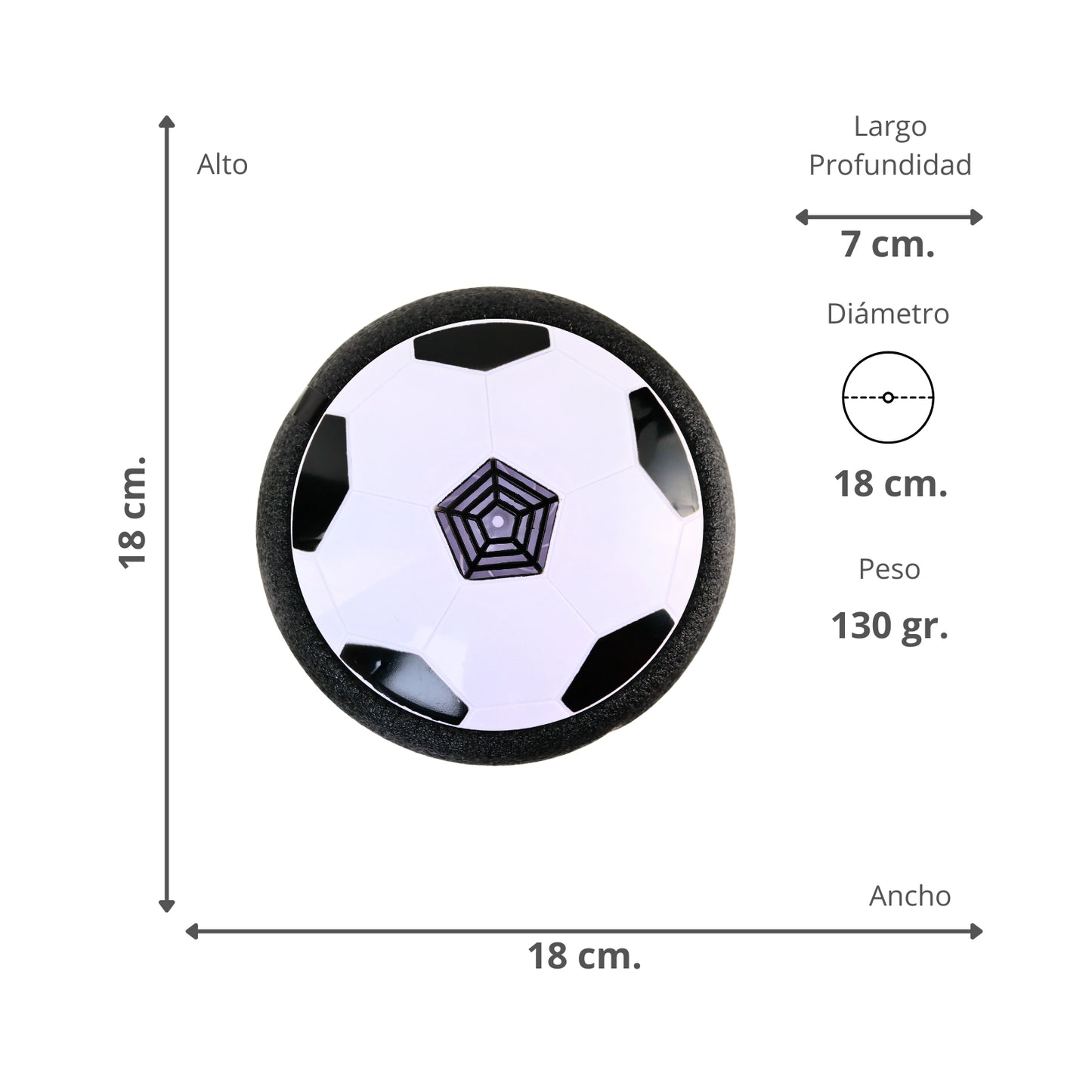 Juguete Balón de Fútbol Flotante con Luces LED