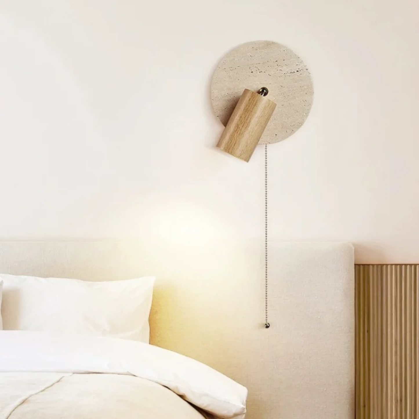 Lámpara LED Plafón de Piedra Travertino Beige