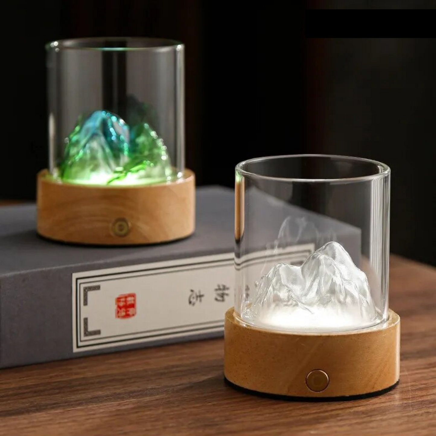 Lampara Led Deco Con Diseño De Montañas Chinas Azul