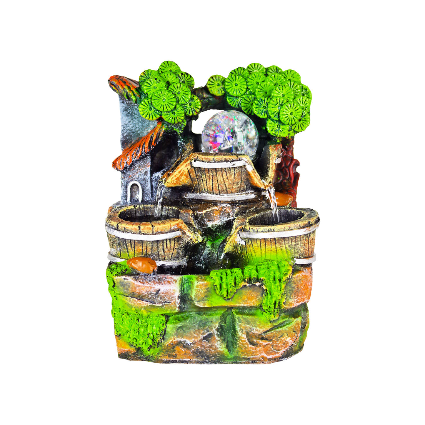 Fuente De Agua Decorativa Bola De Cristal LED Barril