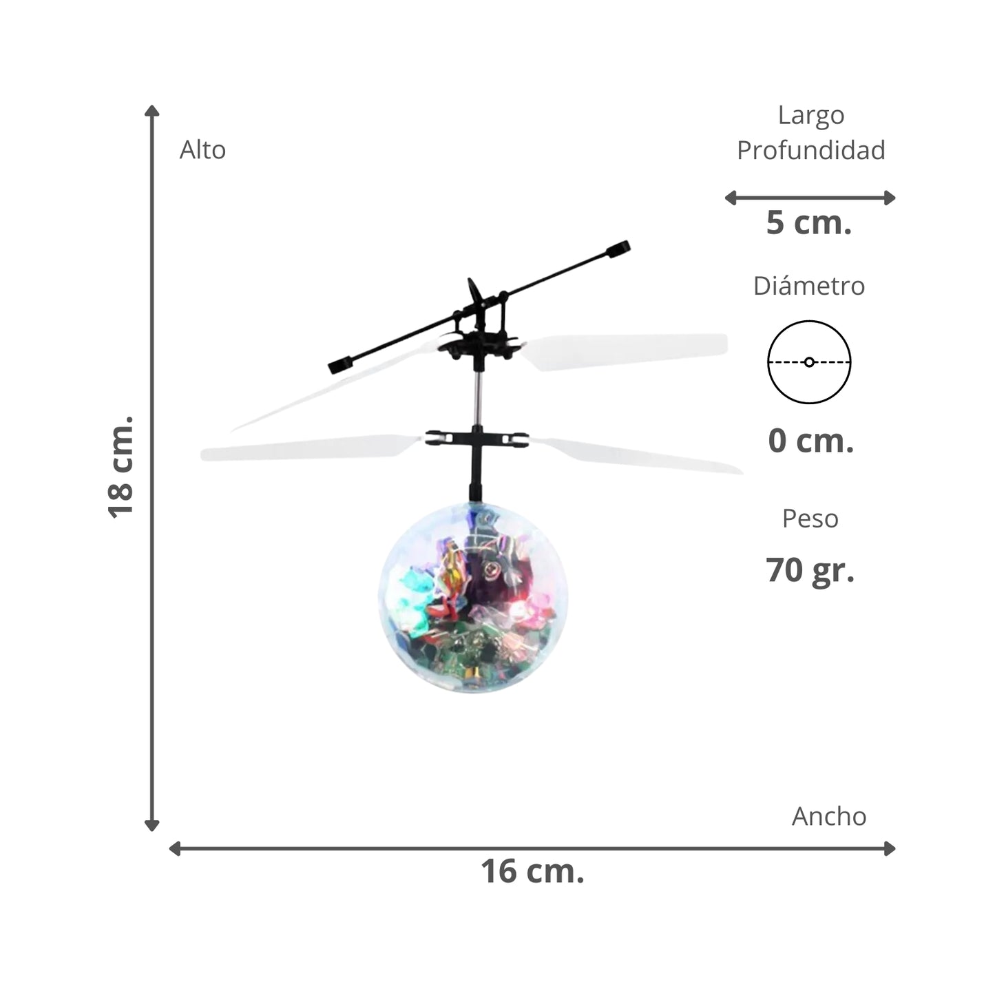 Juguete Bola Cristal Helicóptero Dron