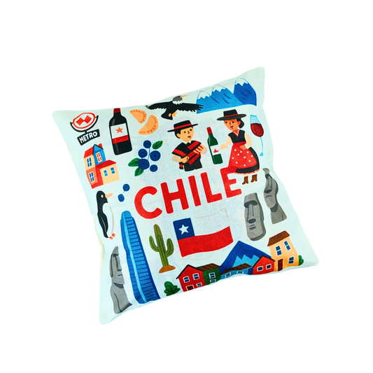 Fundas de Cojín Lino Chile Dibujos Emblemáticos