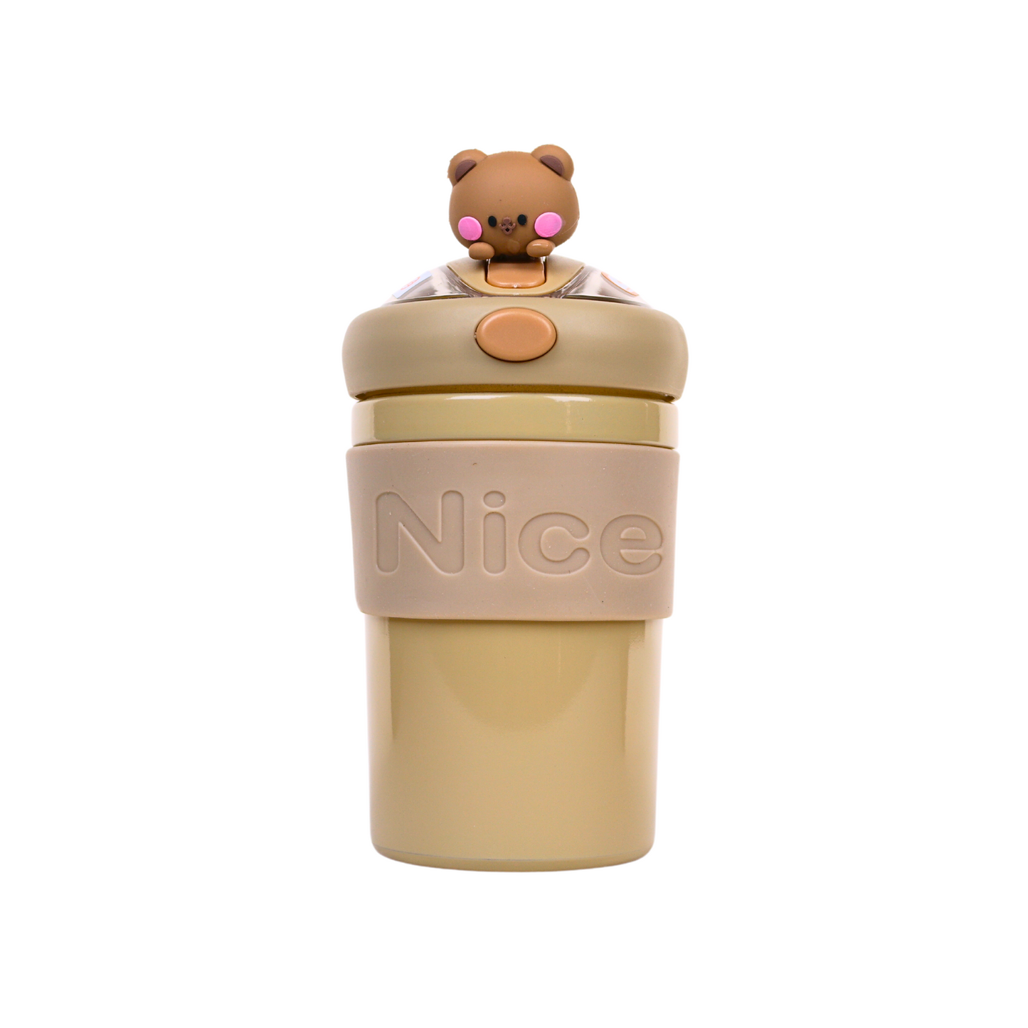 Vaso De Vidrio Hermético Con Bombilla Oso