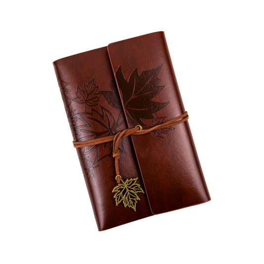 Agenda Con Tapa de Ecocuero Tamaño A6 Diseño Vintage Café