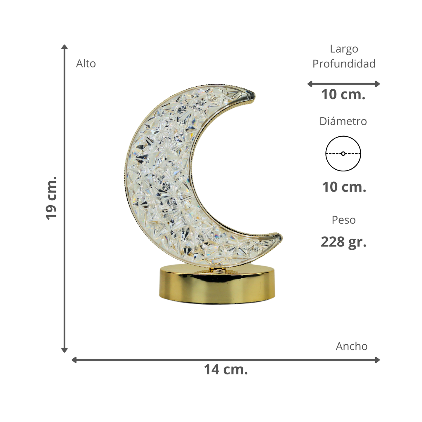 Lámpara Decorativa LED Luna Luz Blanca y Cálida