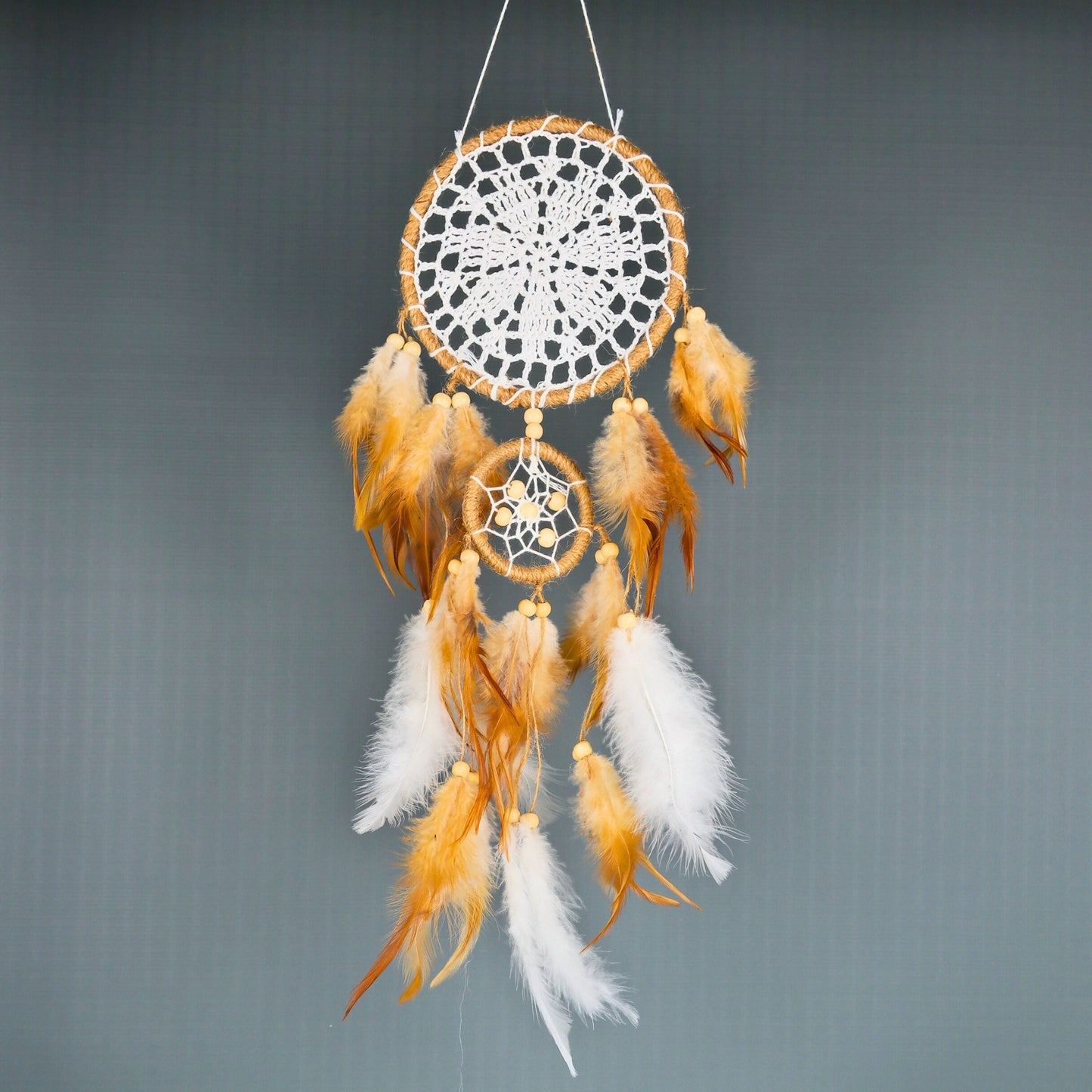 Atrapasueños Decoración Colgante Con Plumas 5 Unidades Marrón